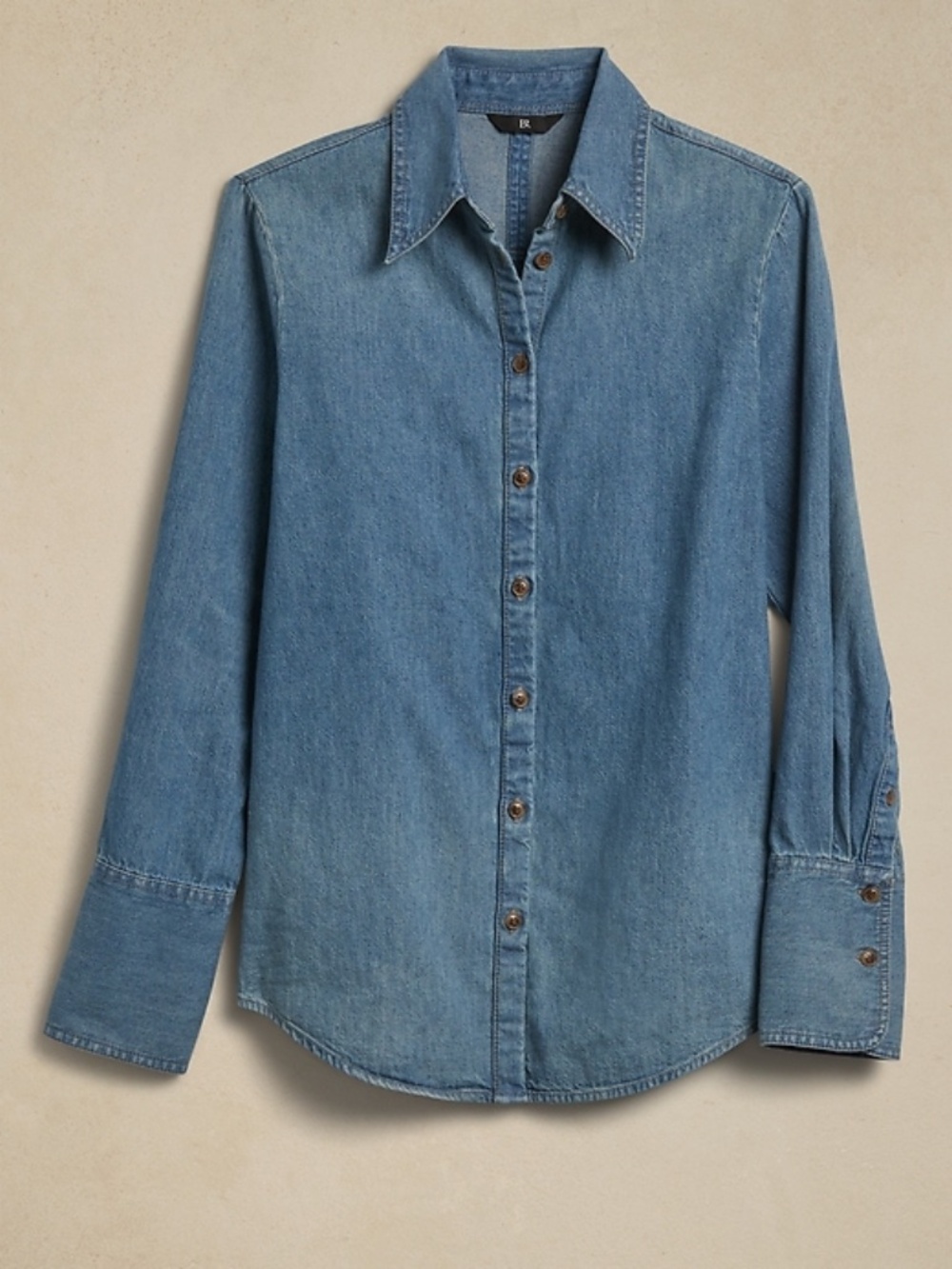 Banana Republic Reigh Denim Shirt Cotton Hemp Relaxed Fit XS